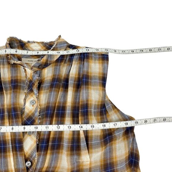 MARC JACOBS Ruffle Detail Plaid Blouse 2 - Picture 7 of 8